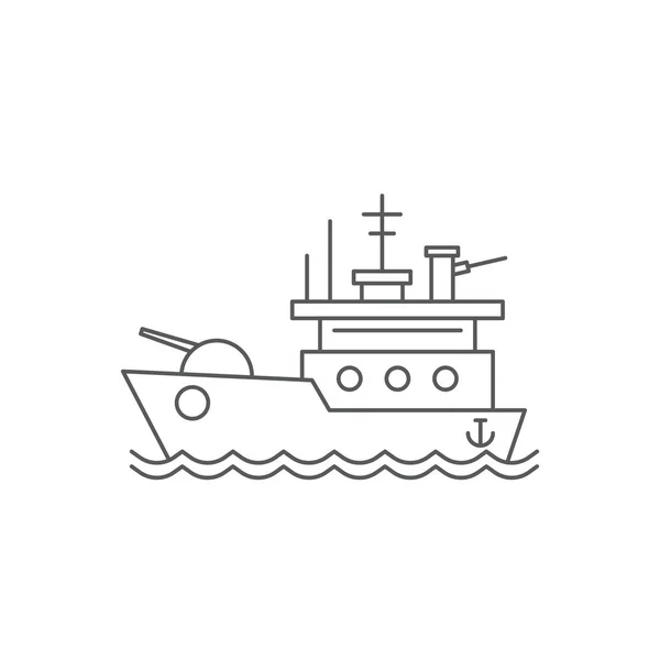 Acorazado icono vector azul marino símbolo aislado sobre fondo blanco — Vector de stock