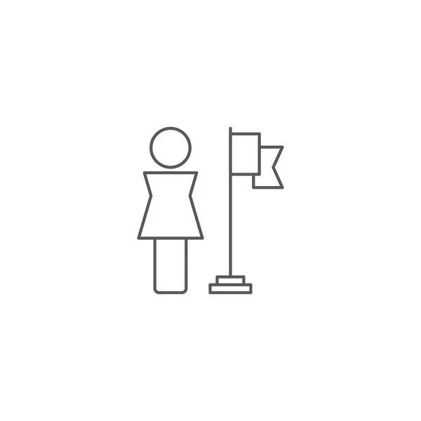 女商务女性与标志矢量图标象征成功，孤立在白色背景 — 图库矢量图片