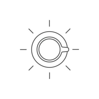 Kahve fincanı üst görünüm vektör simgesi düz, izole arka plan