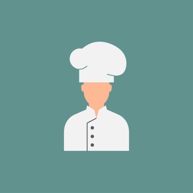 Cook adam üniforma vektör simgesi simgesi beyaz arka plan üzerinde izole