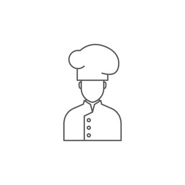 Cook adam üniforma vektör simgesi simgesi beyaz arka plan üzerinde izole
