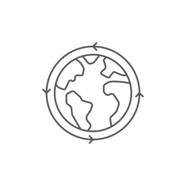 Dünya küre vektör simgesi simgesi beyaz arka plan üzerinde izole