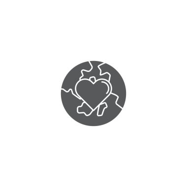 Beyaz arka planda izole edilmiş kalp vektör simgesi simgesi olan küre