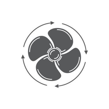 Fan döndürme yönü vektör simgesi simgesi beyaz arka planda yalıtılmış