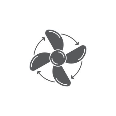 Fan döndürme yönü vektör simgesi simgesi beyaz arka planda yalıtılmış