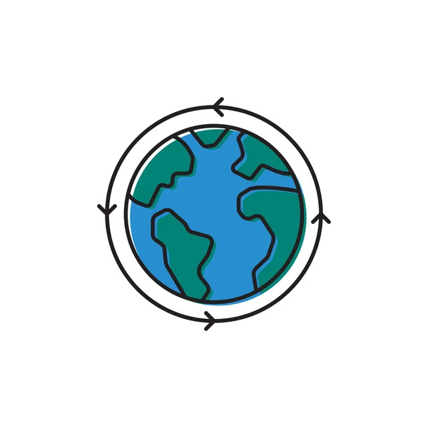 Erde Globus Vektor Symbol Symbol isoliert auf weißem Hintergrund — Stockvektor