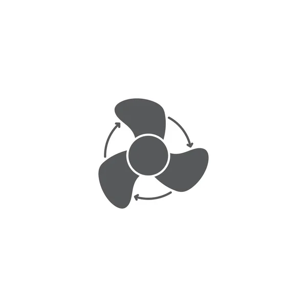 Ventilator rotatierichting vector pictogram symbool geïsoleerd op witte achtergrond — Stockvector