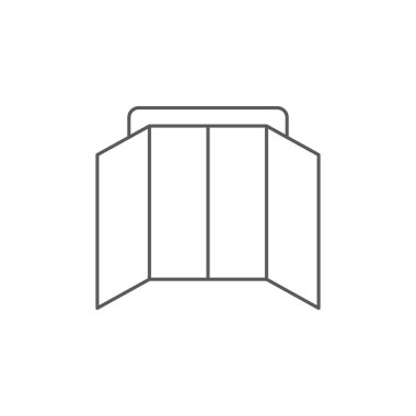 Beyaz arka planda yalıtılmış çift kapılı vektör simgesi simgesini açın