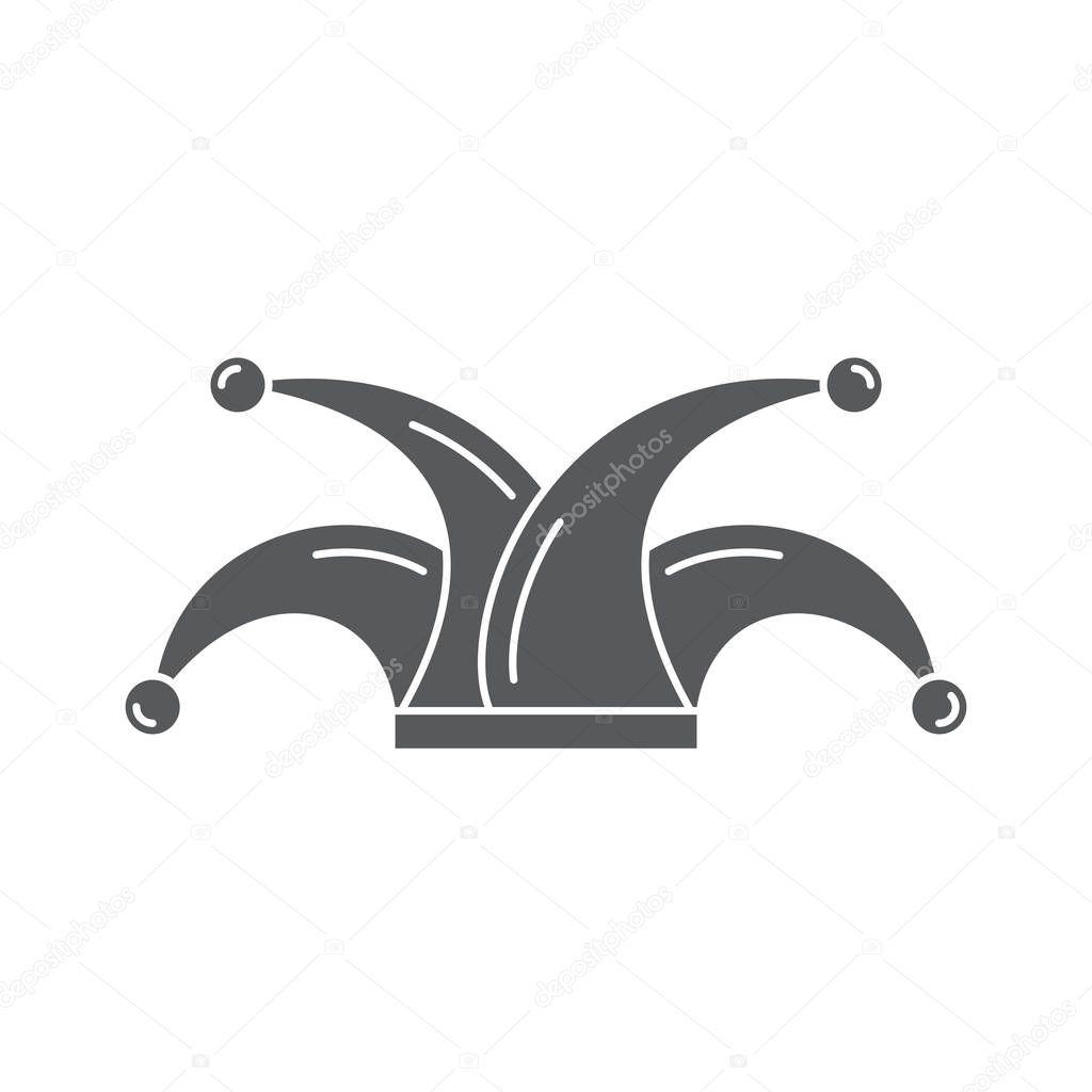 Joker hat vector icon symbol isolated on white background