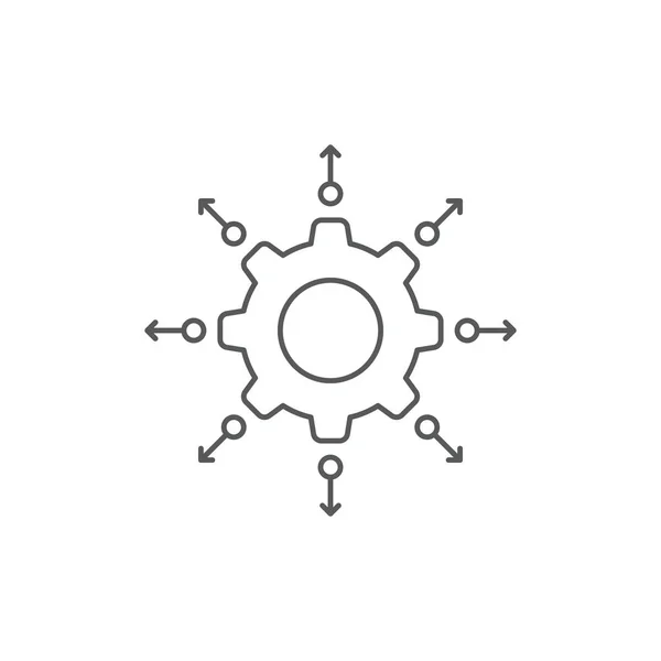 Réglage des engins et des flèches icône vectorielle symbole isolé sur fond blanc — Image vectorielle