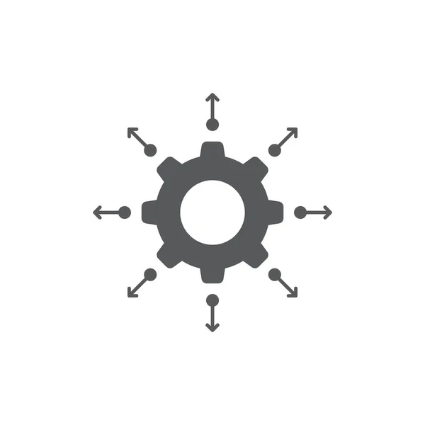 Ajuste de engranajes y flechas símbolo icono vectorial aislado sobre fondo blanco — Vector de stock