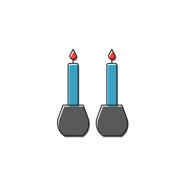 Shabbat kaarsen vector pictogram symbool geïsoleerd op witte achtergrond — Stockvector