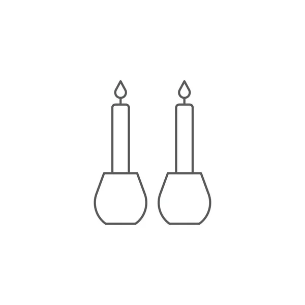 흰색 배경에 격리 된 Shabbat 촛불 벡터 아이콘 기호 — 스톡 벡터