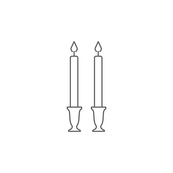 Шабат свічки векторний значок ізольований на білому тлі — стоковий вектор