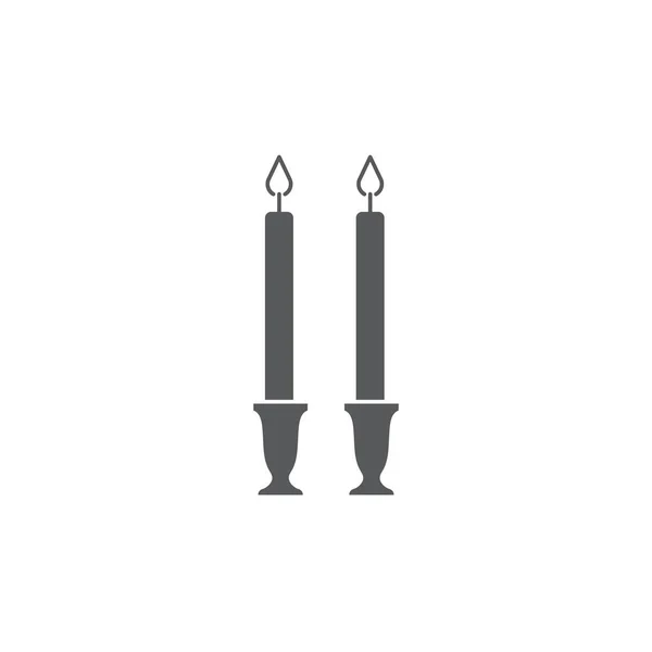 Shabbat Kerzen Vektor Symbol Symbol isoliert auf weißem Hintergrund — Stockvektor