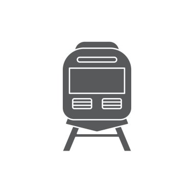 Tren demiryolu vektör simgesi ulaşım sembolü beyaz arka plan üzerinde izole