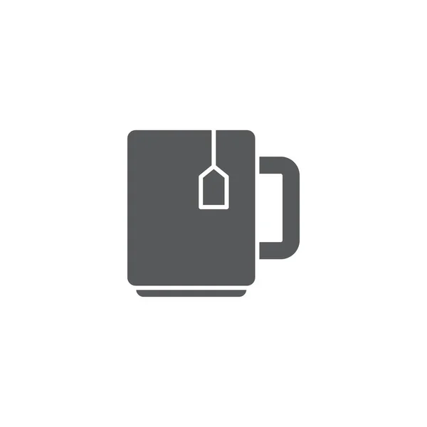 Taza de té bebida icono vectorial aislado sobre fondo blanco — Vector de stock
