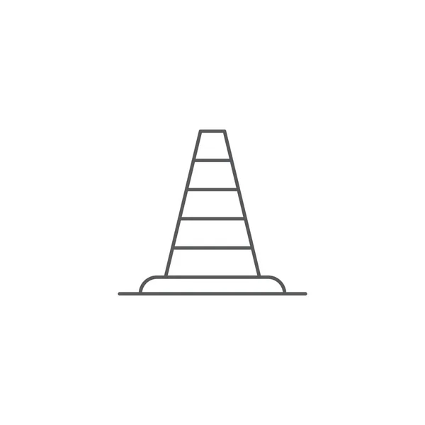 Simbol ikon vektor kerucut lalu lintas diisolasi pada latar belakang putih - Stok Vektor