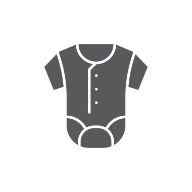 Beyaz arkaplanda bebek romper vektör simgesi giysileri izole