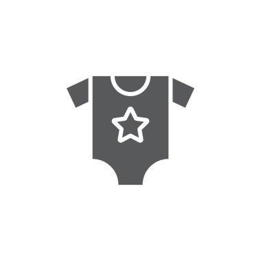 Beyaz arkaplanda bebek romper vektör simgesi giysileri izole