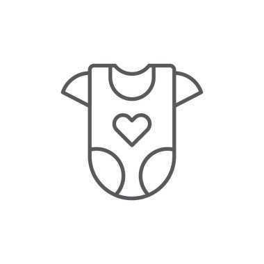 Beyaz arkaplanda bebek romper vektör simgesi giysileri izole