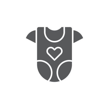 Beyaz arkaplanda bebek romper vektör simgesi giysileri izole