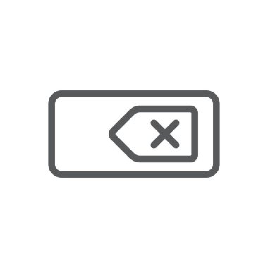 Beyaz arkaplanda izole edilmiş arka boşluk anahtar vektör simgesi klavyesi