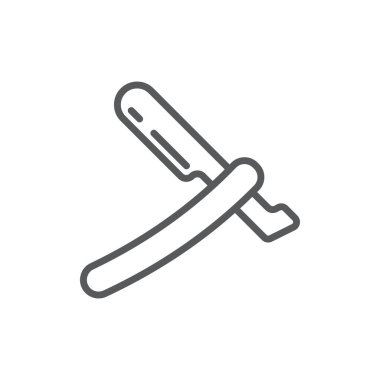 Berber dükkanı ekipmanı vektör simgesi simgesi araçları beyaz arkaplanda izole