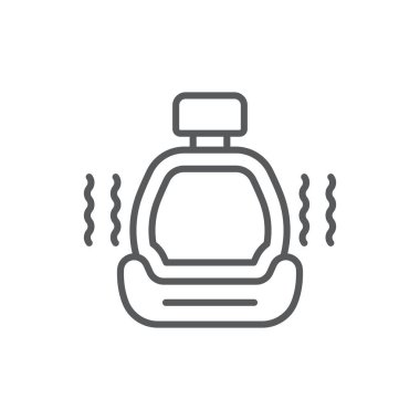 Otomobil Koltuğu Isıtma vektör simgesi beyaz arkaplanda izole edildi