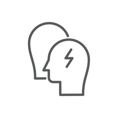 Çakışma Çözünürlük vektör simgesi beyaz arkaplan üzerinde izole