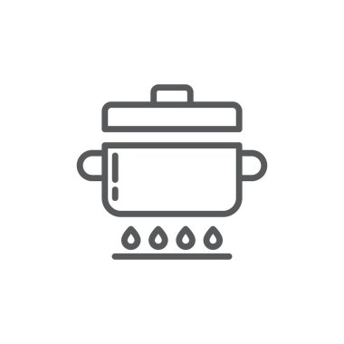 Yemek pişirme talimatı vektör simgesi çalışma akışı beyaz arkaplanda izole