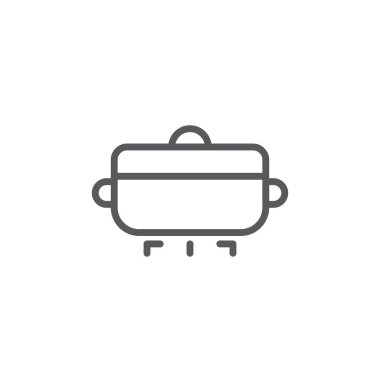 Yemek pişirme talimatı vektör simgesi çalışma akışı beyaz arkaplanda izole