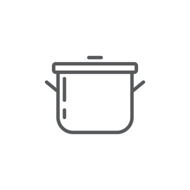 Beyaz arkaplanda izole edilmiş tencere kapağı vektör simgesi pişiriliyor