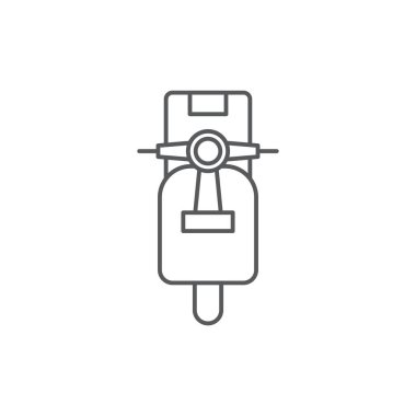 Beyaz arkaplanda motorsiklet vektör simgesi taşımacılığı izole edildi