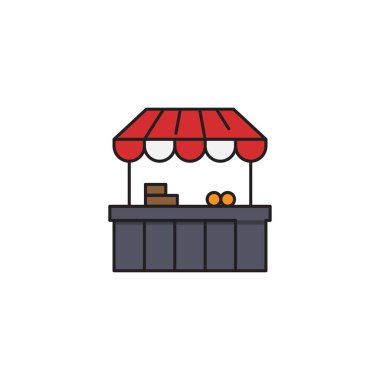 Çiftçi pazarı vektör simgesini beyaz arkaplanda izole etti