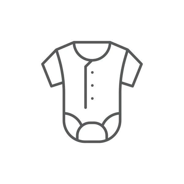 Baby Romper Vektor Ikon Symbol Kläder Isolerad Vit Bakgrund — Stock vektor