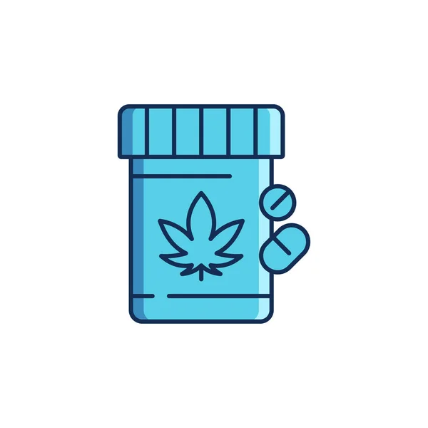 Cannabis Pilulky Láhev Vektor Ikona Symbol Izolované Bílém Pozadí — Stockový vektor