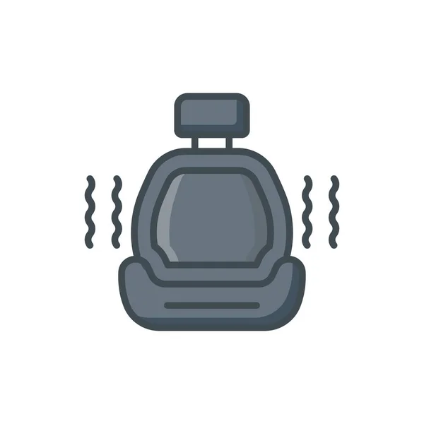 Símbolo Icono Vector Calefacción Asiento Coche Aislado Sobre Fondo Blanco — Vector de stock