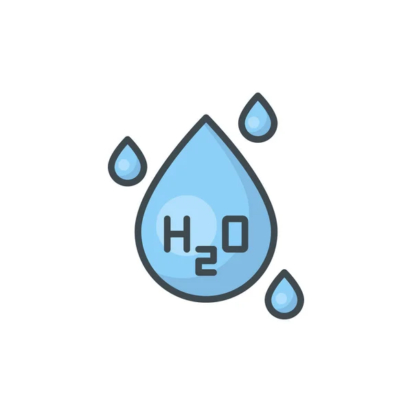 Chemische Formule H2O Vector Pictogram Symbool Geïsoleerd Witte Achtergrond — Stockvector