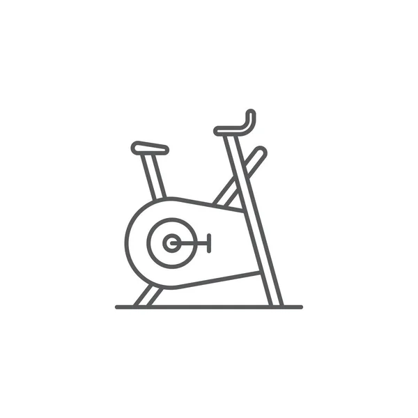 Exercise Stationary Bike Vector Icon Symbol Tools Isolated White Background — Stock Vector