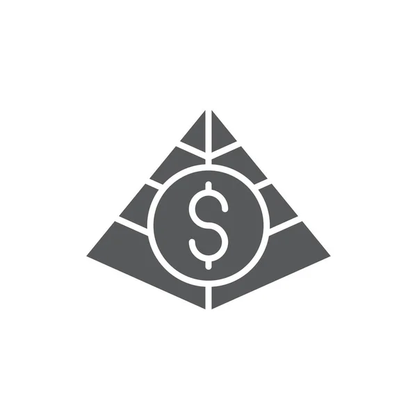 Pirámide Financiera Vector Icono Símbolo Aislado Sobre Fondo Blanco — Archivo Imágenes Vectoriales