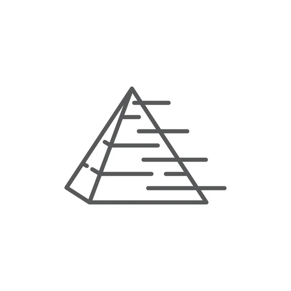 在白色背景上孤立的金融金字塔矢量图标 — 图库矢量图片