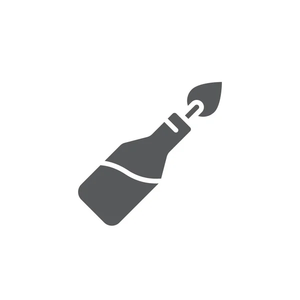 Пляшка Пожежного Коктейлю Або Значок Молотова Векторна Іконка Зброя Ізольована — стоковий вектор
