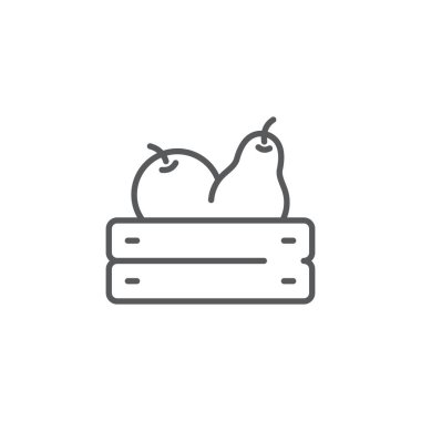 Meyve sandığı kutu vektör simgesi beyaz arkaplanda izole edilir