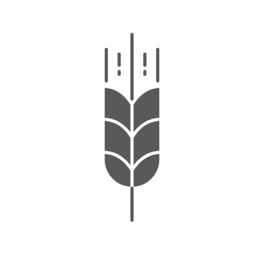 Beyaz arkaplanda izole edilmiş buğday vektörü simgesi besin