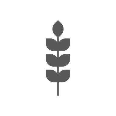 Beyaz arkaplanda izole edilmiş buğday vektörü simgesi besin