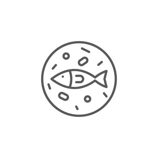 Smažené Ryby Horní Pohled Deskové Vektorové Ikony Symbol Izolovaný Bílém — Stockový vektor
