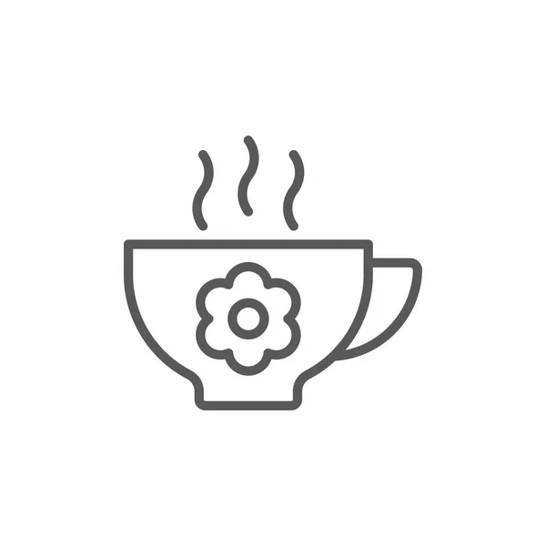 Κύπελλο Τσάι Aroma Λουλούδι Διάνυσμα Σύμβολο Εικονίδιο Απομονώνονται Λευκό Φόντο — Διανυσματικό Αρχείο