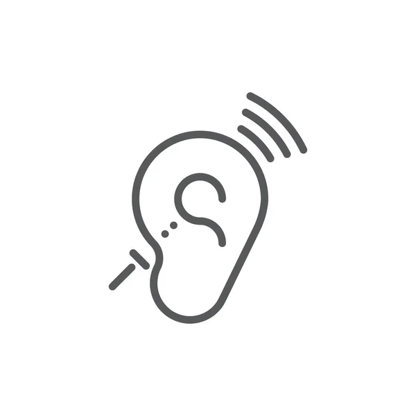 Asistan Dinleme Sistemleri Sembolü Sağırlık Vektörü Simgesi Beyaz Arkaplanda Izole — Stok Vektör