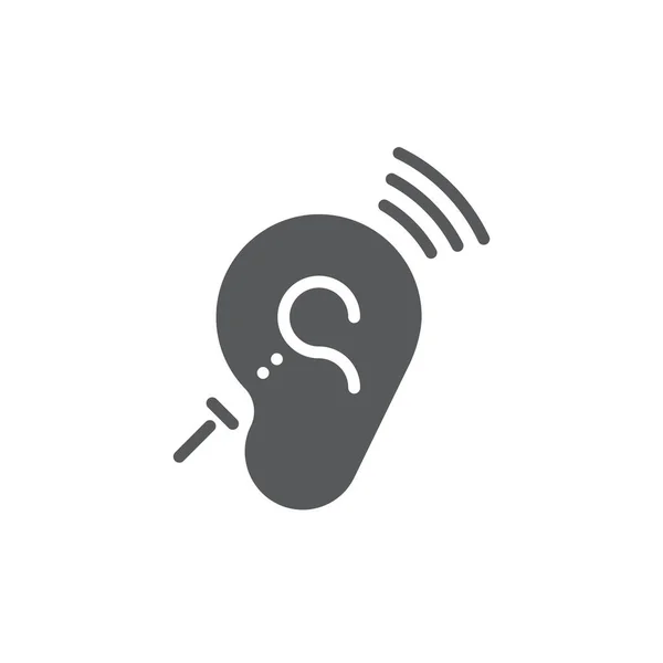 Символ Вспомогательных Систем Прослушивания Значок Вектора Глухоты Выделенный Белом Фоне — стоковый вектор